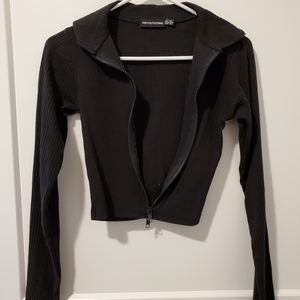 New Zip up cropped cardigan Black Size S